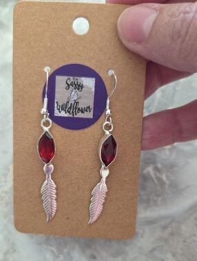 Sterling Silver Garnet Earrings